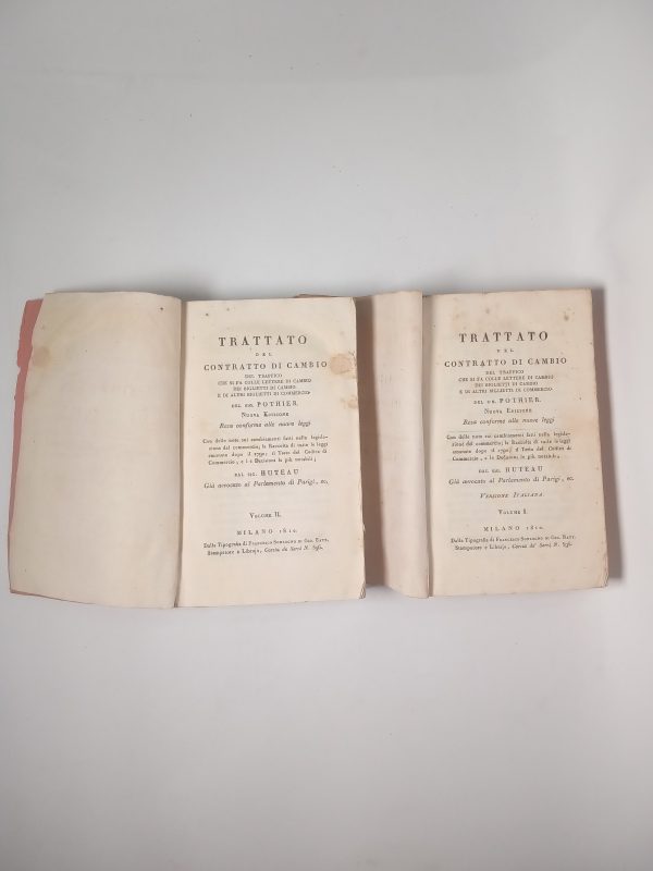 Robert-Joseph Pothier - Trattato del contratto di cambio (2 volumi) - Sonzogno 1810