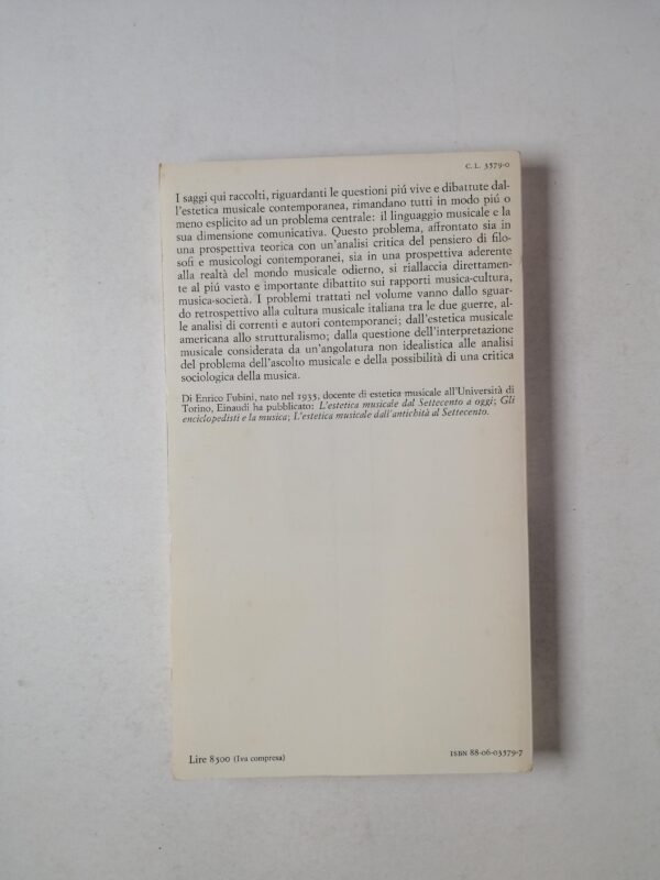 Enrico Fubini - Musica e linguaggio nell'estetica contemporanea - Einaudi 1983