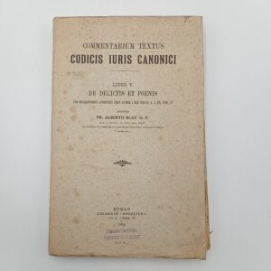 Alberto Blat - Commentarium textus codicis iuris canonici - Collegio Angelico 1924