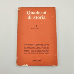 AA.VV. - Quaderni di storia 1. Gennaio/Giugno 1975 - Dedalo 1975